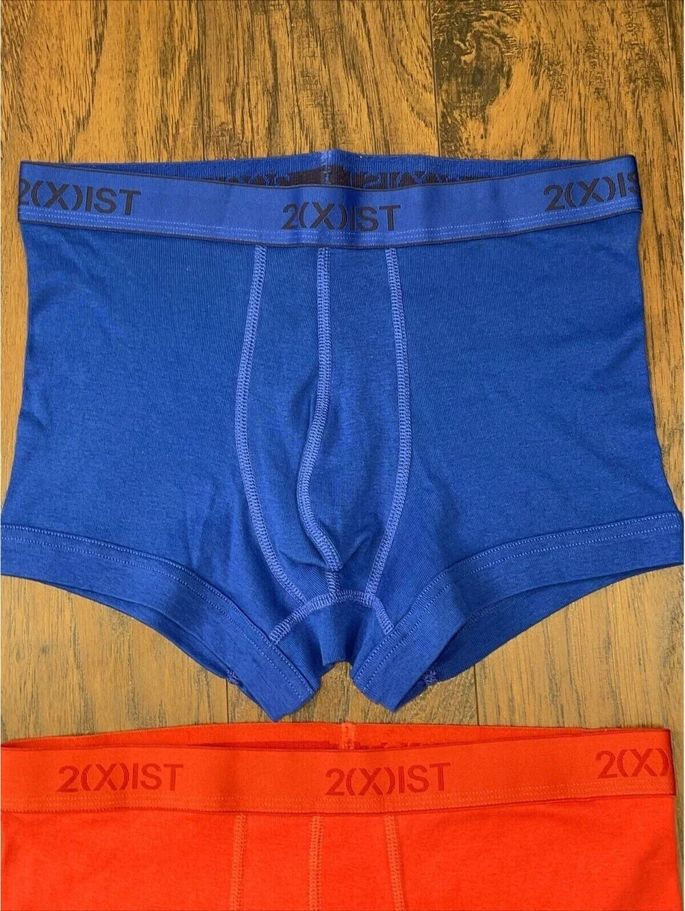 Set of 2 NEW 2(X)IST Cotton Stretch Boxer Briefs Size M Red Blue 2xist